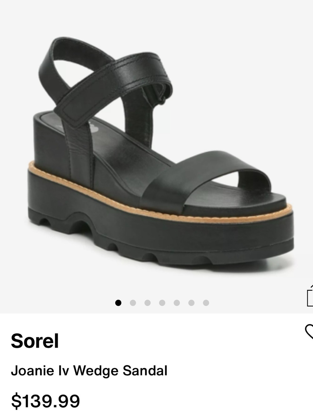 Sorel Black Joanie IV Platform Wedge Sandal